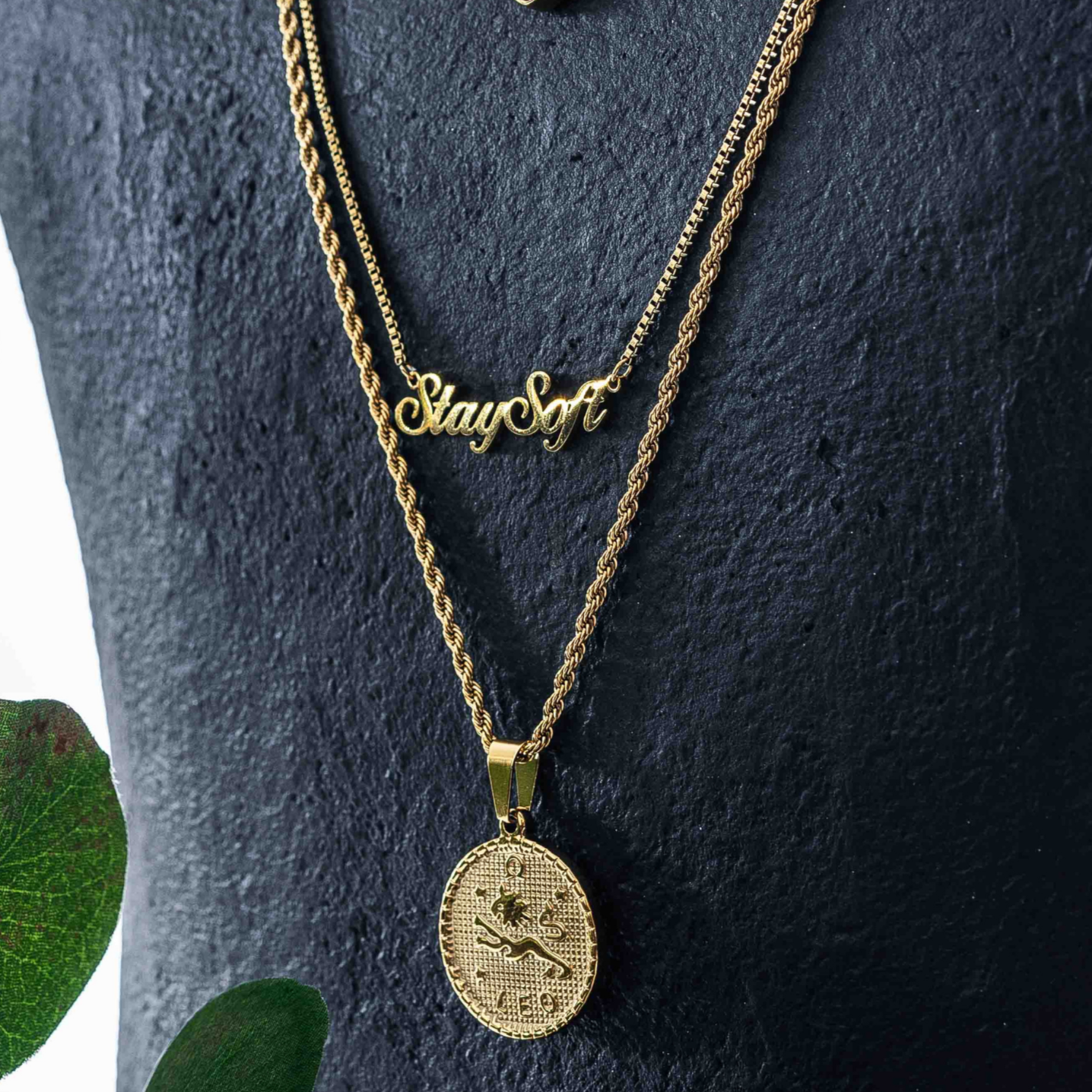 Stay Soft Script Necklace- Gold