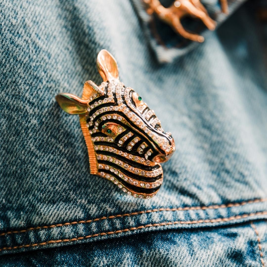 VNTG Zebra Brooch