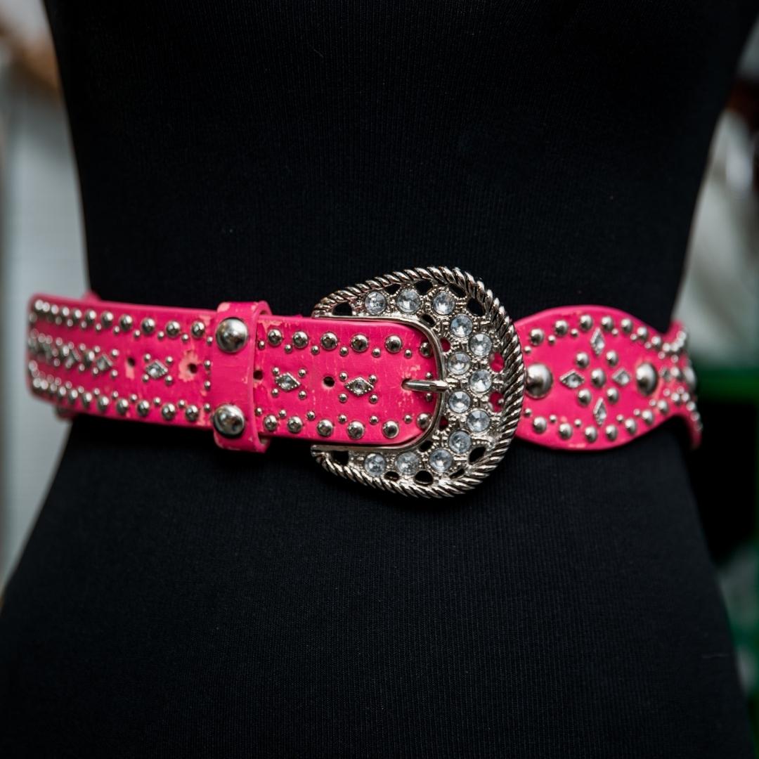 VNTG Pink Belt Studded