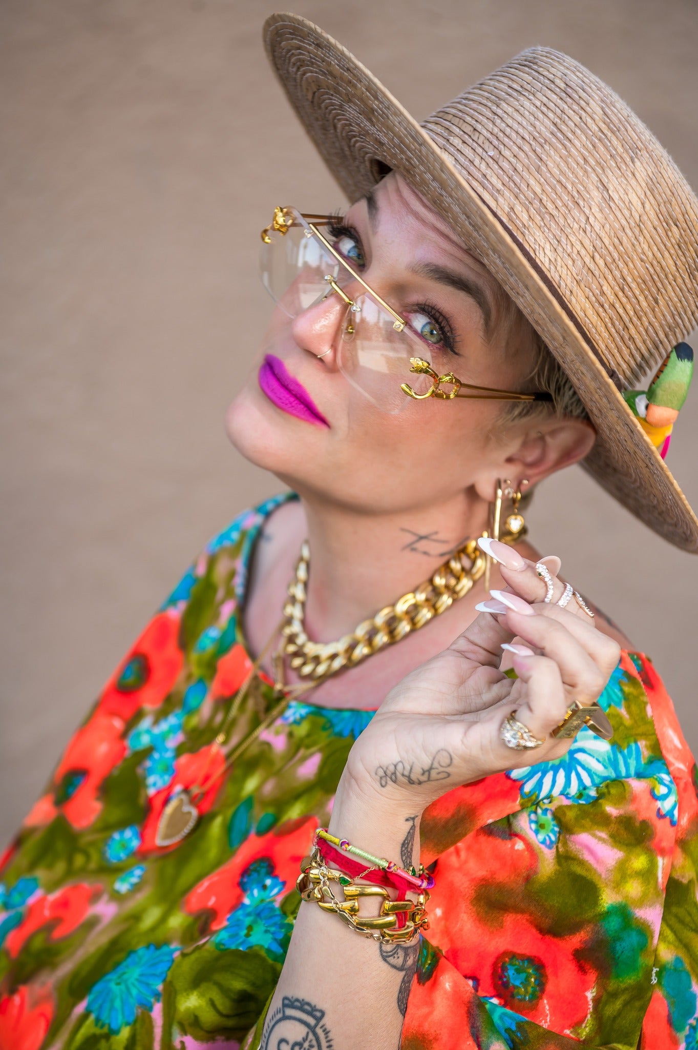 Gold Rimless Sunglasses