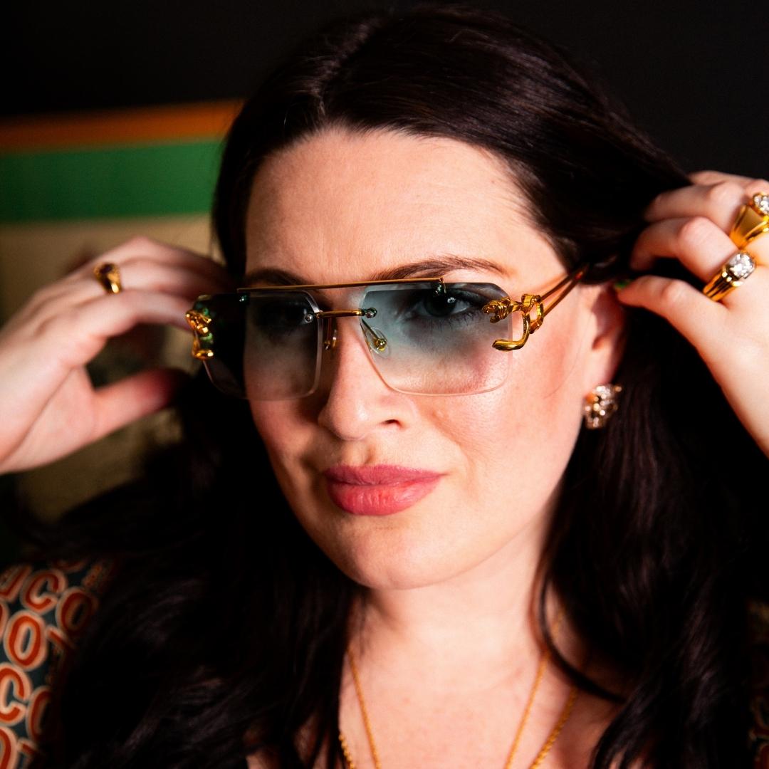 Gold Rimless Sunglasses