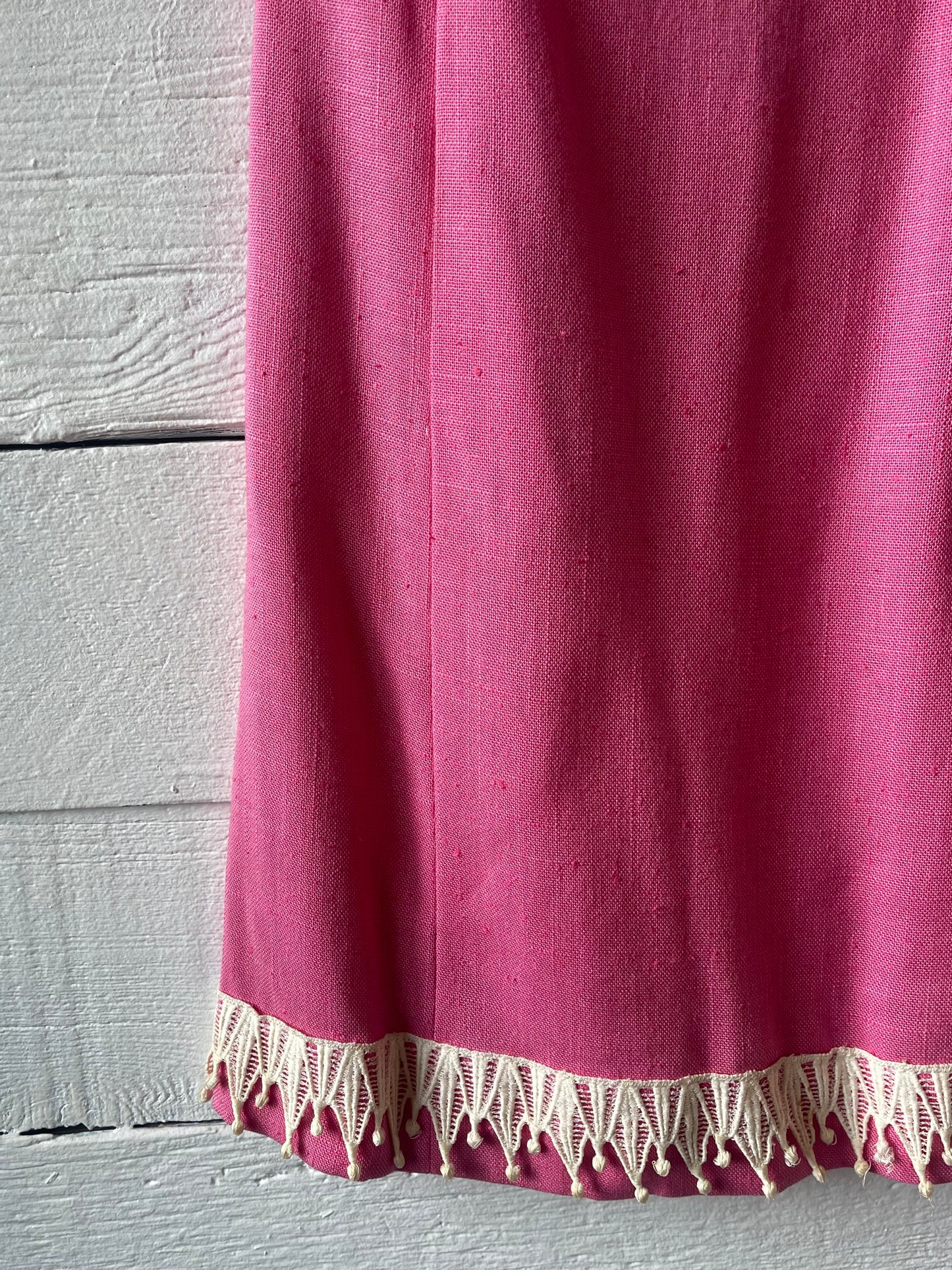 VNTG Pink Linen Shift Dresss