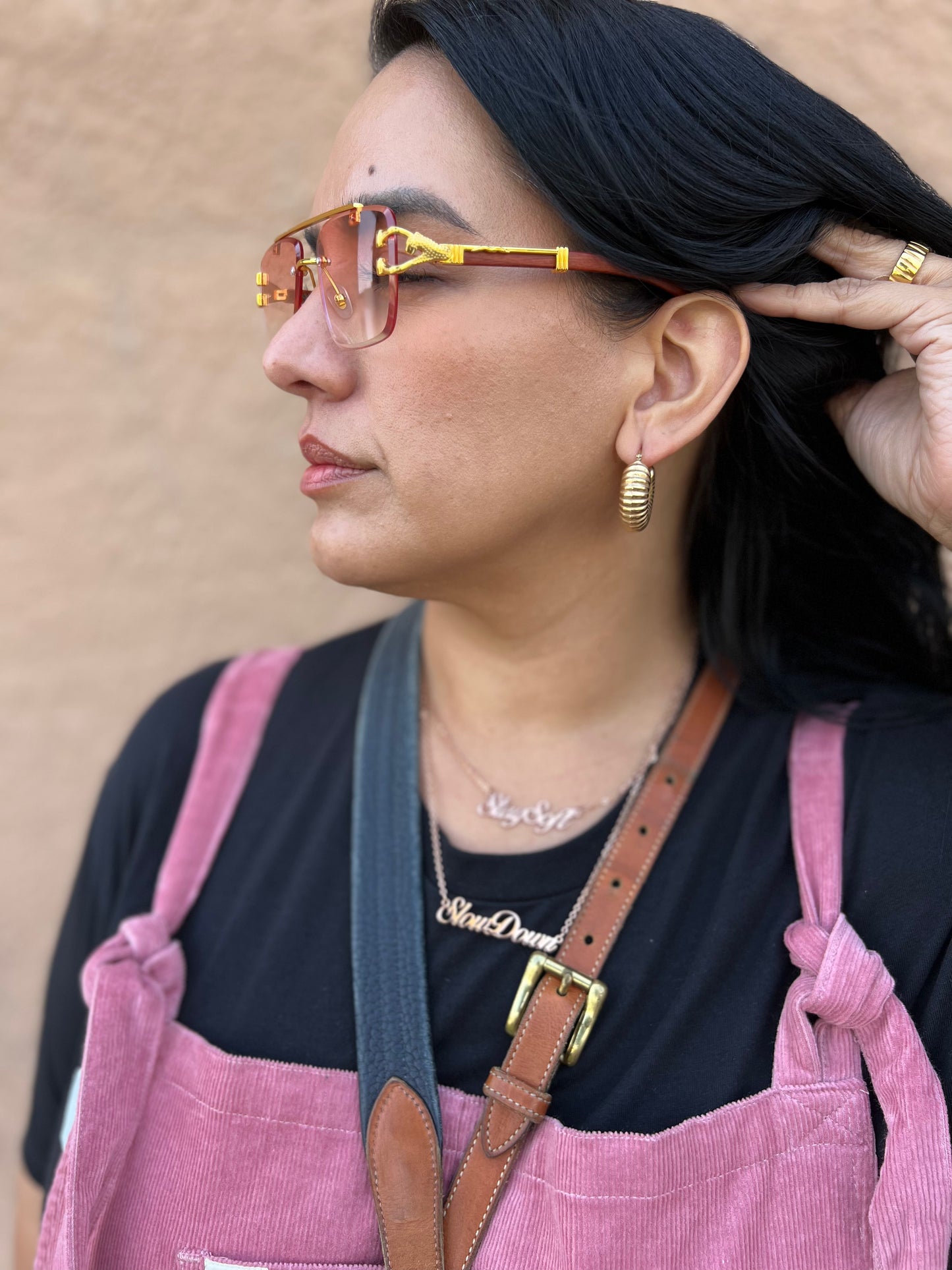 Gold Rimless Sunglasses
