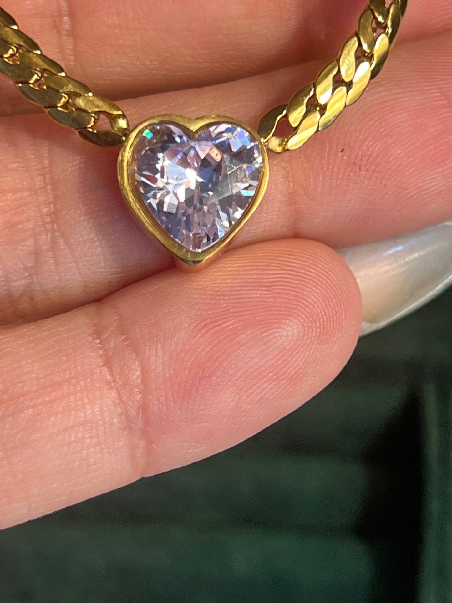 Clear Heart Necklace