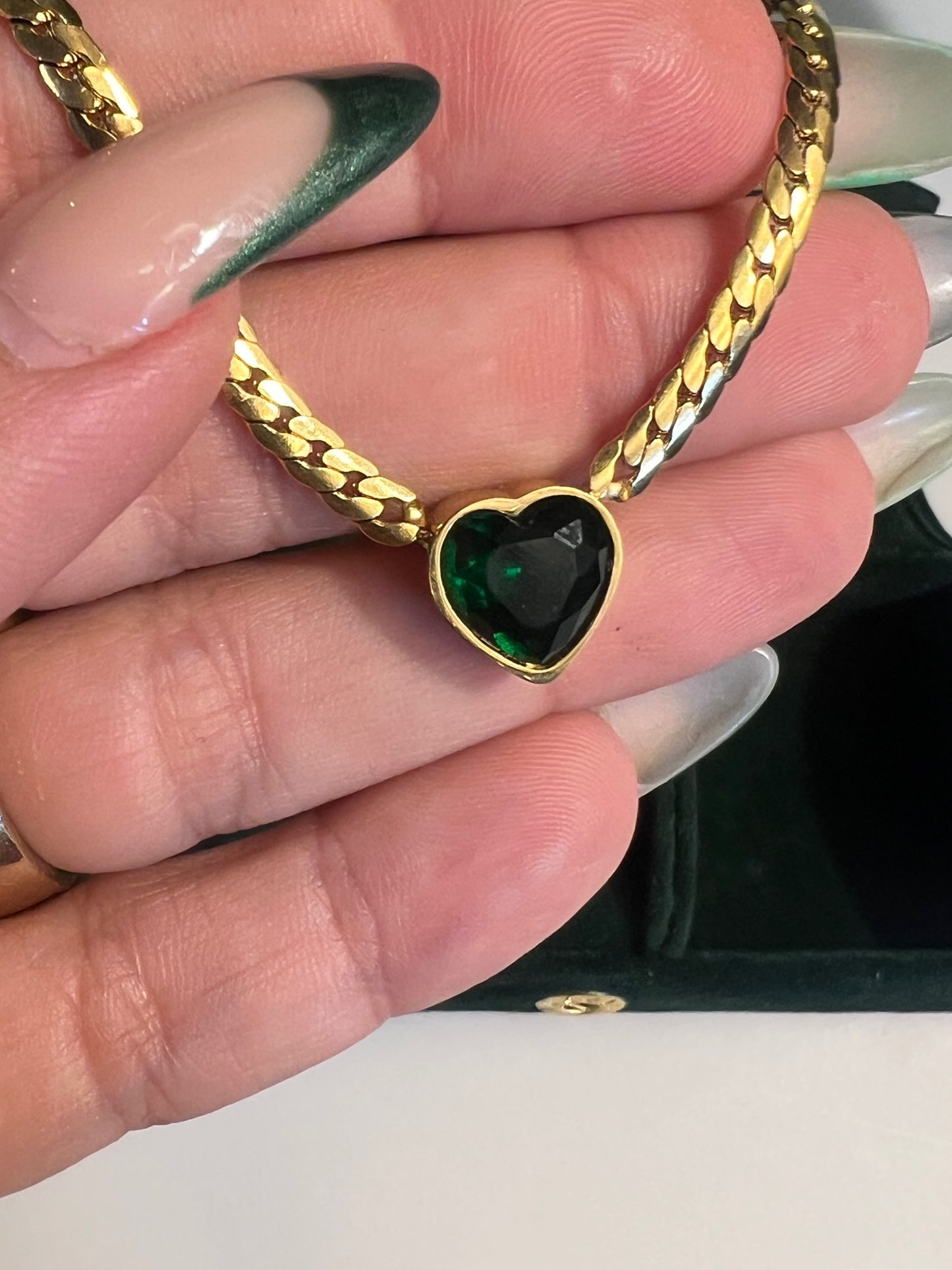 Green Heart Necklace