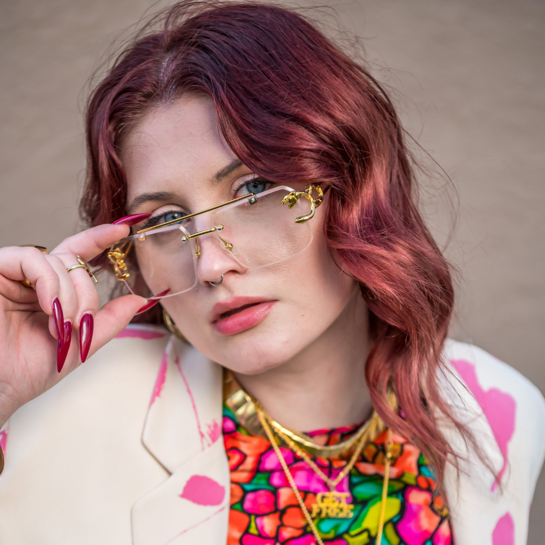 Gold Rimless Sunglasses