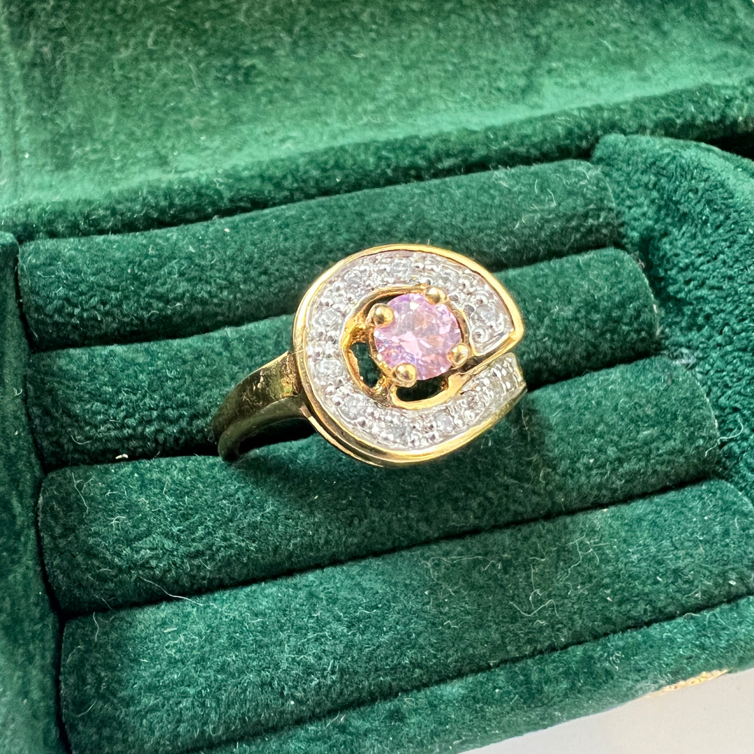 VNTG Pink circle ring Size 10