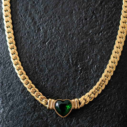 Full Heart Green Necklace