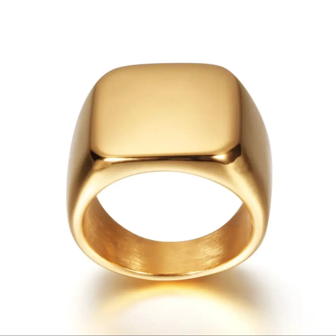 Square Gold Signet Pinky Ring